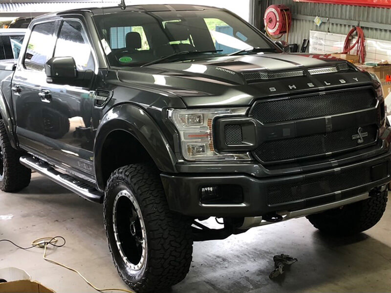 Car in a showroom for window tinting